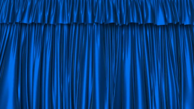 UHD 3D animation of the textured blue curtain with alpha matte