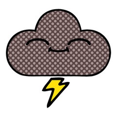 comic book style cartoon storm cloud