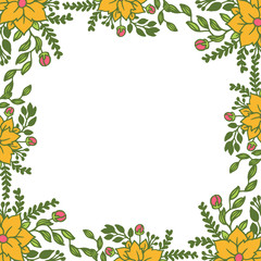 Vector illustration greeting card with colorful flower frame