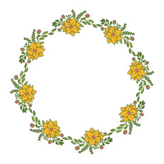 Vector illustration greeting card with colorful flower frame