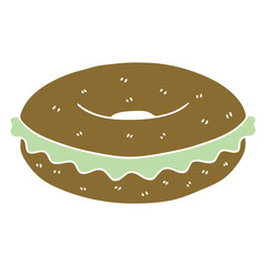quirky hand drawn cartoon bagel