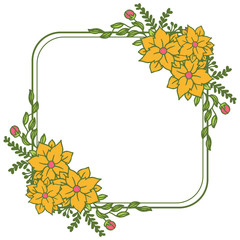 Vector illustration greeting card with colorful flower frame