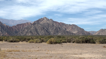The view alongside the scenic route 76, in La Rioja province, Argentina. 