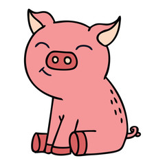 quirky hand drawn cartoon pig