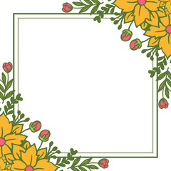 Vector illustration beauty frame flower colorful blooms