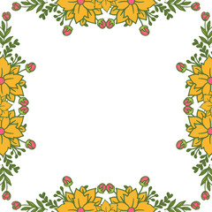 Vector illustration beauty frame flower colorful blooms