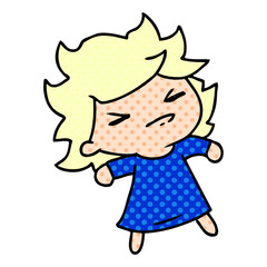 cartoon of a cute kawaii girl