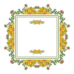 Vector illustration beauty frame flower colorful blooms