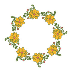 Vector illustration beauty frame flower colorful blooms