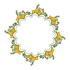 Vector illustration beauty frame flower colorful blooms