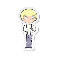 retro distressed sticker of a cartoon doodle