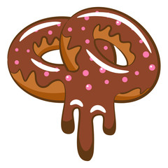 donut chocolate vector