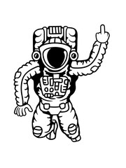 astronaut fuck you off mittelfinger beleidigung böse weltall kosmonaut raumfahrer raumschiff rakete science fiction weltraumfahrer forscher fliegen schweben schwerelos raumanzug zukunft