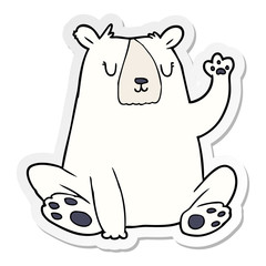 distressed sticker of a cartoon polar bear