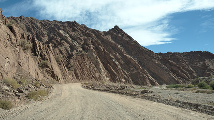 The view alongside the scenic route 76, in La Rioja province, Argentina. 