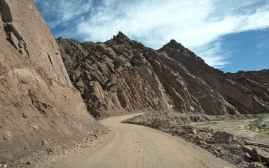 The view alongside the scenic route 76, in La Rioja province, Argentina. 