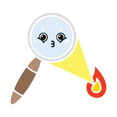 flat color retro cartoon magnifying glass