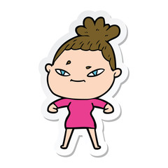 sticker of a cartoon woman