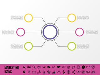 Modern Vector Infographics Elements Design Template. Business Data Visualization Infographics Timeline with Marketing Icons most useful can be used for workflow, presentation, diagrams, annual reports