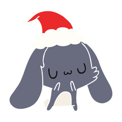 christmas cartoon of kawaii rabbit