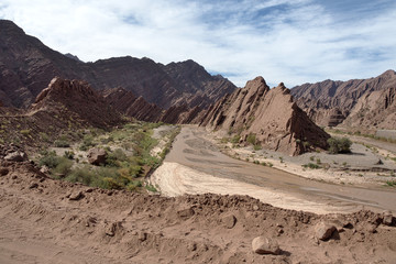 The view alongside the scenic route 76, in La Rioja province, Argentina. 