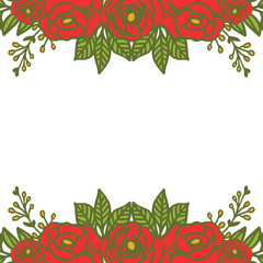Fototapeta na wymiar Vector illustration pattern art rose red flower frame with backdrop textures