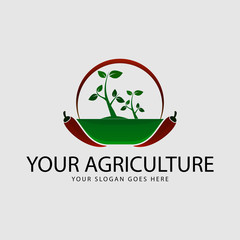 Agriculture icon logo illustration, Farm icon logo illustration, Nature icon logo illustratioon - vector