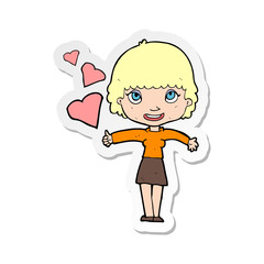 Obraz premium sticker of a cartoon woman in live