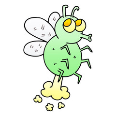 quirky gradient shaded cartoon fly