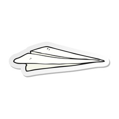 sticker of a cartoon paper airplane