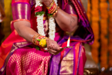 Fototapeta na wymiar Rituals, traditional Hindu wedding , South India