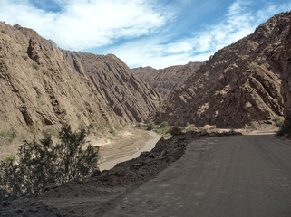 The view alongside the scenic route 76, in La Rioja province, Argentina. 