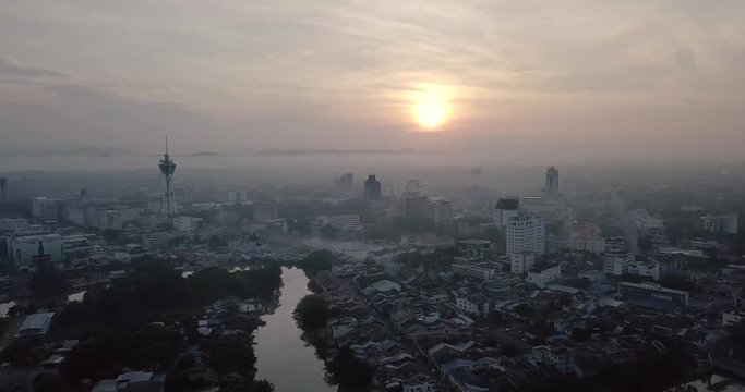 Aerial view of Alor Setar, Kedah, Malaysia. 