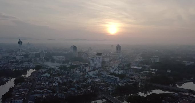 Beautiful aerial view of landscape in Alor Setar, Kedah Malaysia. Nothern state in Malaysian country