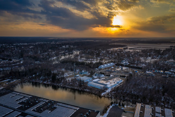 Aerial Sunset in Cranbury New Jersey