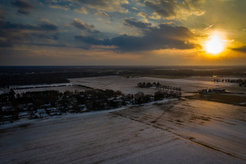 Aerial Sunset in Cranbury New Jersey