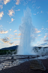 Eruption des Geysirs, Island