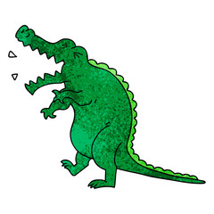 quirky hand drawn cartoon crocodile