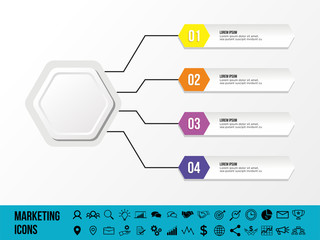 Modern Vector Infographics Elements Design Template. Business Data Visualization Infographics Timeline with Marketing Icons most useful can be used for workflow, presentation, diagrams, annual reports