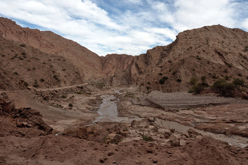 The view alongside the scenic route 76, in La Rioja province, Argentina. 