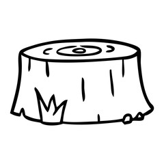 line drawing doodle of a tree log