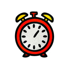 retro grunge texture cartoon alarm clock