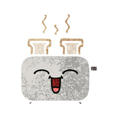 retro illustration style cartoon of a toaster