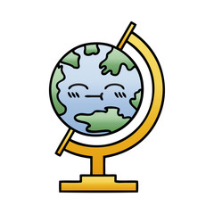 gradient shaded cartoon globe of the world