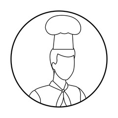 Chef Jobs and professions avatar in black and white