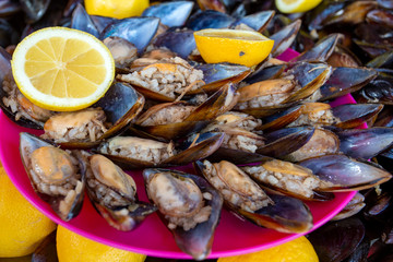 Turkish style stuffed Mussels, Midye Dolma mediterranean cuisine
