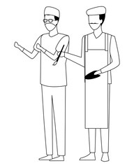 Jobs and professions avatar in black and white