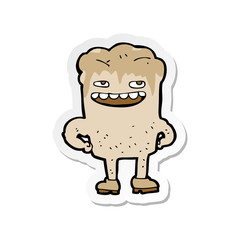 sticker of a cartoon bad tooth