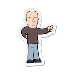 sticker of a cartoon pointing man