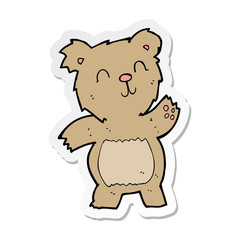 sticker of a cartoon teddy bear